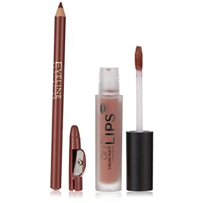 Imagen de Eveline Oh! My Lips Matt Lip Kit Liquid Lipstick And Contour Liner 02 Milky Chocolate 50 g (5901761966688)