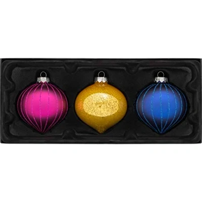 Imagen de WeRChristmas Bolas de Cebolla Cristal del árbol Navidad, Multicolor, 11 cm, 3