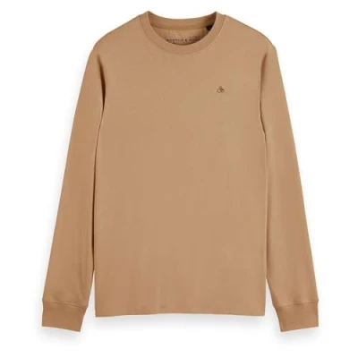Imagen de Scotch &amp; Soda Regular Fit Essential Logo T Shirt LS Camiseta, Desert Sand 3549, M Hombres