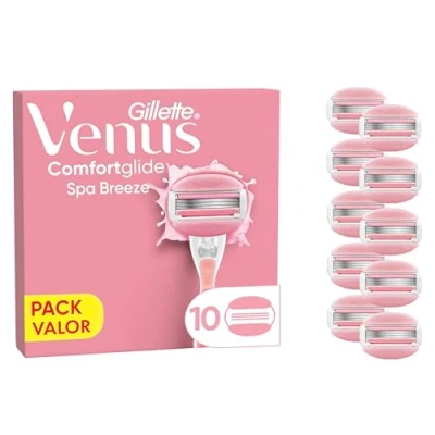 Imagen de Venus Gillette Comfortglide Spa Breeze, Recambios Para Maquinilla De Mujer, Pack 10 Cuchillas Recambio, Depilación Suave, Apurada Y Duradera