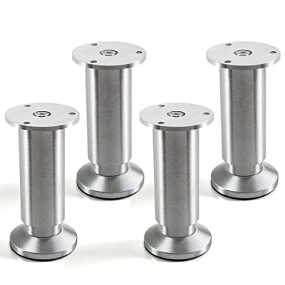 Imagen de SOTECH Juego de 4 x Patas Mueble Alpha Alto Ajustable Aluminio Cepillado Capacidad Carga hasta 250 kg Alto: 120