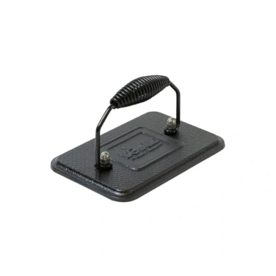 Imagen de Lodge Prensador Rectangular 17,15x11,40cm planchas, Hierro Fundido, Negro, 17x11cm