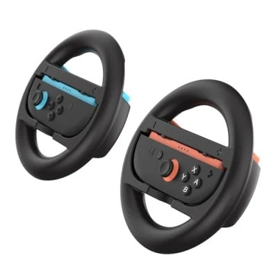 Imagen de BYDIFFER Volantes para Nintendo Switch 2 Joy Cons, de Carreras Accesorios Controlador Con Consola (2025), Pack 2, Negro