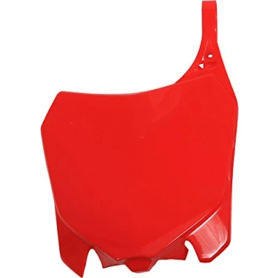 Imagen de POLISPORT 8659400001 Portanúmeros frontal réplica OEM fabricado en plástico brillante duradero y resistente compatible con motocicletas Honda color rojo