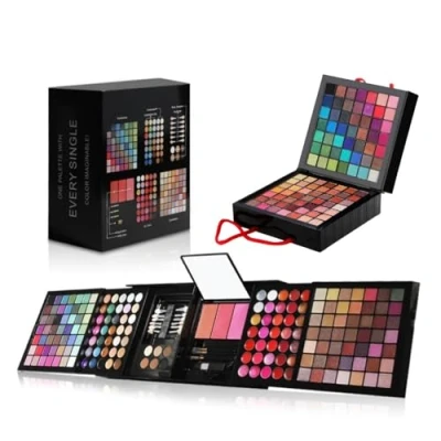 Imagen de Shogpon 177 Colores Cosmético Maquillaje Profesional Paleta de Sombra Ojos con Corrector, Rubor, Polvos Prensados, Brillos Labiales y Polvo Cejas