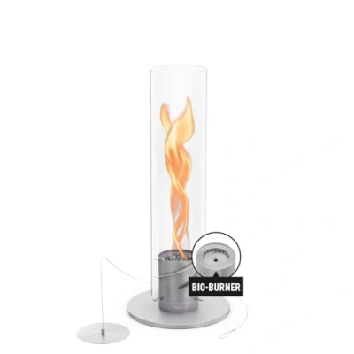Imagen de höfats Spin 1200 gris nuevo modelo con tiempo de combustión prolongado gracias a la innovadora tecnología combustión: chimenea bioetanol líquida, mesa acero inoxidable, cálida