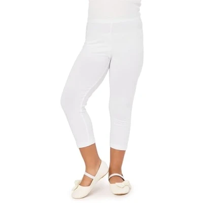 Imagen de Merry Style Leggins 3/4 para Niñas Mallas capri Pantalones Piratas Ropa Infantil Deportiva Niña verano y primavera MS10 226 (Blanco, 158 cm)