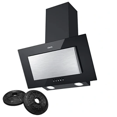 Imagen de CIARRA CBCB6736D Campana Extractora Cocina 60cm 350 m3/h 3 Velocidades Filtros de Carbón Decorativa Cristal y Acero inoxidable