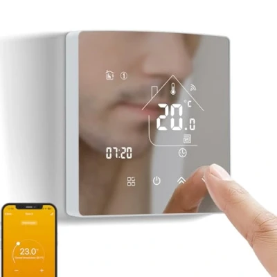 Imagen de Termostato Programable con WiFi,Termostato Digital Inteligente Inalámbrico de Contacto Seco para Calderas Calefacción,Termostato Ambiente Integrado Compatible Alxe y Google Assistant 85 WPB