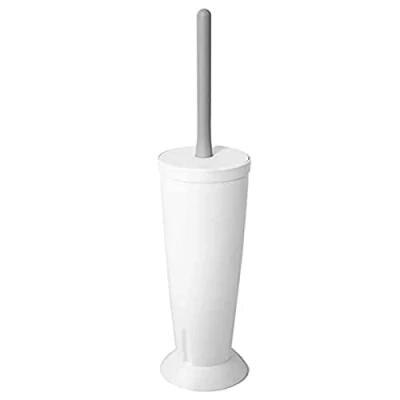 Imagen de TATAY Escobilla WC de Baño con Soporte, Pie, Diseño Cerrado y Polipropileno, Fabricado en España, Libre BPA, Color Blanco, Medidas 9,5 x 39,5 cm