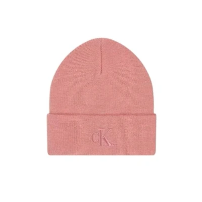 Imagen de Calvin Klein Jeans Monogram Embro Beanie Gorro, Mujer, Talla: One Size, Dusty rose