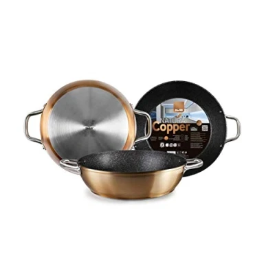 Imagen de IBILI Sarten honda con 2 asas natura copper, 28 cms, Aluminio, Antiadherente estilo piedra, Apto para induccion