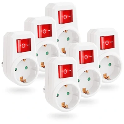 Imagen de greate 6x enchufe conmutador regleta con interruptores individuales conmudator interruptor