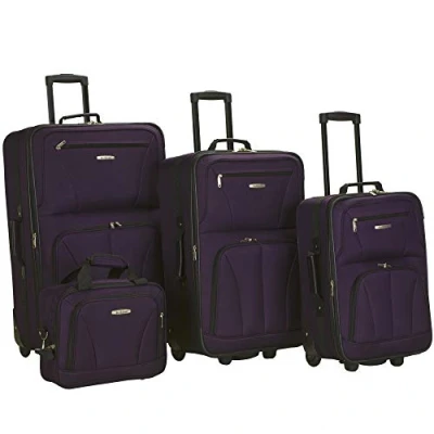 Imagen de Rockland Equipaje Journey Softside Set Vertical, Purple, Talla única, Juego de 4 Piezas