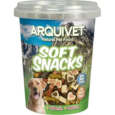 Imagen de ARQUIVET Soft Snacks para Perro Huesitos y Corazones Mix 300 gr Snacks, golosinas, chuches, premios recompensas caninas Alimento complementar su Dieta