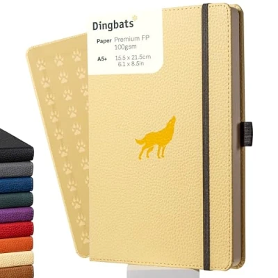 Imagen de Dingbats* Vida Silvestre Cuaderno A5 Rayado Mediano Libreta de Tapa Dura Cuero PU Cierre Elástico, Soporte para bolígrafos, Marcador