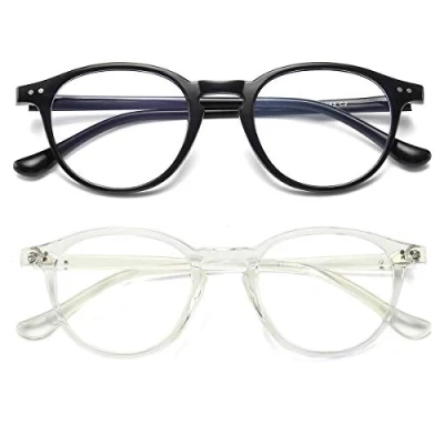 Imagen de Dollger Gafas con Filtro de Luz Azul Bloqueo para Ordenador Anti la Fatiga Ocular Retro Redondo Marco Hombre Mujer Transparent+Transparent Tee
