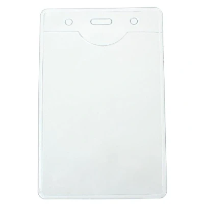 Imagen de Paquete de 50 porta tarjetas identificación A7 Lanyards Tomorrow VERTICAL Tamaño 12,5 x 8 cm Para tarjeta 11 7,5 Insignia del titular la transparente PVC