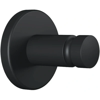 Imagen de tesa® MOON BLACK Perchero para Toallas Colgador de Baños Estilo Industrial o Moderno Autoadhesivo, Sin Taladro 37 mm x 36 Negro Mate