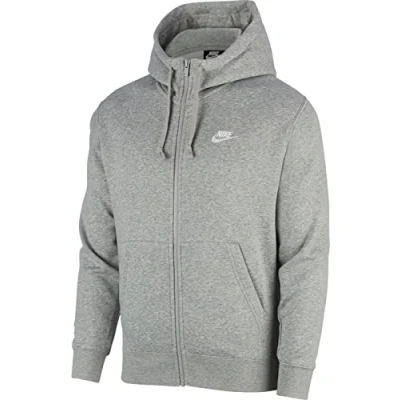 Imagen de Nike Sportswear CLUB Hoodie Sudadera con cremallera, Hombre, Talla: XS, Dark grey heather/matte silver/white