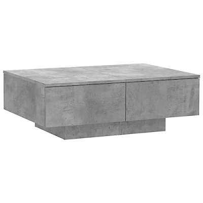 Imagen de vidaXL Mesa de Centro Auxiliar Consola Mesita Salón Lateral Té Café Sofá Sala Estar Muebles Mobiliario Madera Contrachapada Gris 90x60x31 cm