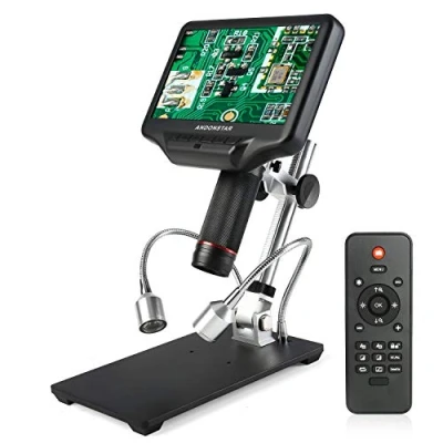 Imagen de Andonstar AD407 Microscopio digital de soldadura HDMI 3D con 4MP UHD y pantalla LCD ajustable 7 pulgadas, microscopios video USB para reparación teléfonos SMT SMD DIY