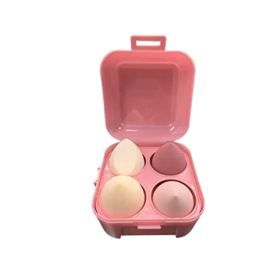 Imagen de MUUK esponja de maquillaje, 4 unidades, para base, sin látex, aplicador belleza con soporte esponja, ideal polvo y crema