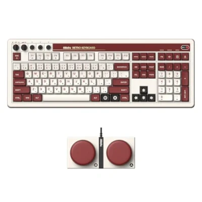 Imagen de 8BitDo Retro 108 Mechanical Keyboard with Keys and Integrated Numpad, Bluetooth/2.4G/USB C Hot Swappable Wireless Gaming for Windows Android Fami Edition QWERTY English