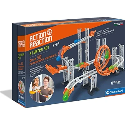 Imagen de Clementoni 59302 Action &amp; Reaction Starter Kit de construcción una Pista Bolas, Regalo Ideal, Juguete para niños a Partir 8 años