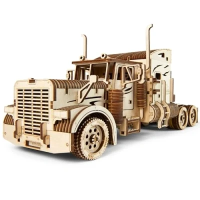 Imagen de UGEARS Truck DIY Kit Heavy Boy Model Regalo del día Padre Miniatura de Madera contrachapada Idea única e Interesante Modelo camión VM 03 con Cabina Conductor