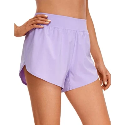 Imagen de CRZ YOGA Pantalones Cortos de Carrera Cintura Alta y seco para Mujeres Morado Claro 38