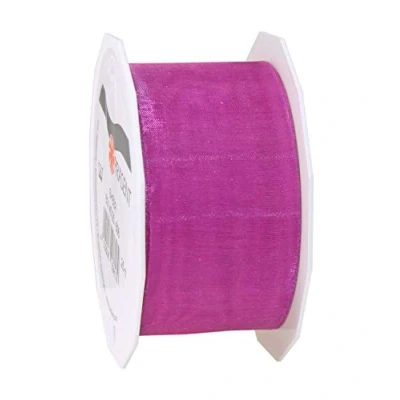 Imagen de C.E. PATTBERG SHEER cinta regalo de organza color púrpura, 25 m decorativa para envolver regalos, 40 mm ancho, decoración y manualidades versátiles creativas