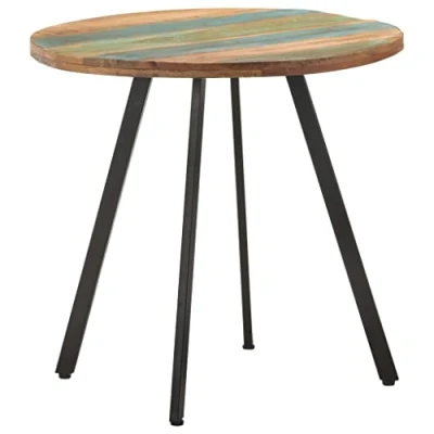 Imagen de vidaXL Mesa de Comedor Cocina Centro Auxiliar Consola Mesita Salón Lateral Café Té Sofá Hogar Sala Estar Madera Maciza Reciclada 80 cm