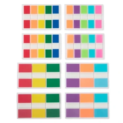 Imagen de Amazon Basics Rectangular Juego de marcadores y pestañas, 240 unidades 2.4 cm ancho 400 1.2 ancho, Total 640 Unidad, Surtido