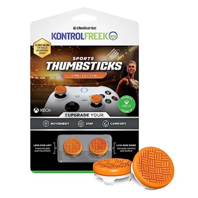 Imagen de KontrolFreek Omni Controlador para Xbox One y Series X, palancas Pulgares de Rendimiento, 2 cóncavos Talle bajo, Naranja/Blanco