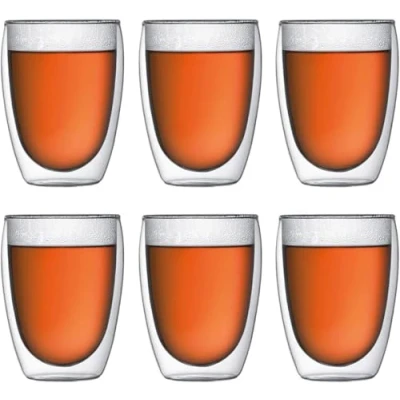 Imagen de Bodum Pavina Set de 6 vasos térmicos, 0,35 l, cristal borosilicato, transparentes