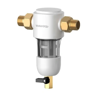 Imagen de Waterdrop Filtro de Sedimentos, Agua Reutilizable para Sedimentos Toda la Casa, Sistema Pre filtración Lavable Ciudad/Pozo, 1&quot; + 3/4&quot; MNPT, WD PF01