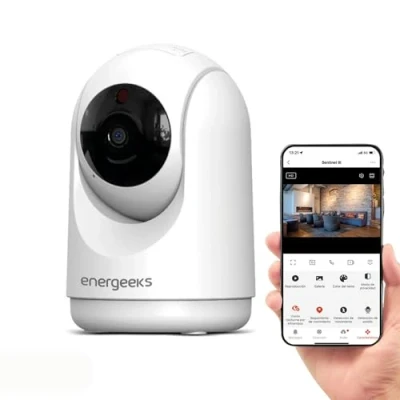 Imagen de energeeks Sentinel III Cámara IP WiFi Interior 360º Resolución 1080 Full HD 2 Megapíxeles Filtro Humanos Detección Sonido Audio Bidireccional Almacenamiento SD/Nube