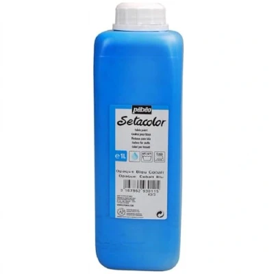 Imagen de Pebeo Setacolor Pintura opaca para tela, botella de 1 litro, azul cobalto