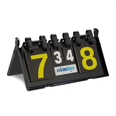 Imagen de Relaxdays Marcador para Ping Pong, plástico Resistente, 21 x 38 20 cm, 1 Kg, Puntos 0 29, Sets 7, Tenis de Mesa, Color Azul, Unisex Adulto, Negro, Estándar