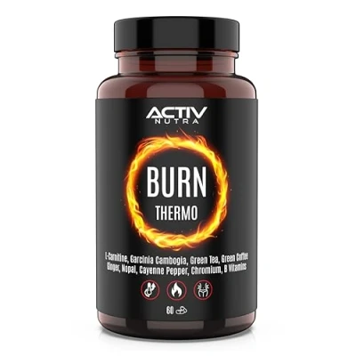 Imagen de Activ Nutra BURN Thermo Quemagrasas Potente para Adelgazar Termogénico Reducción del Apetito Con L Carnitina, Garcinia Cambogia, Té Verde, Café Jengibre, Nopal, Pimienta de Cayena