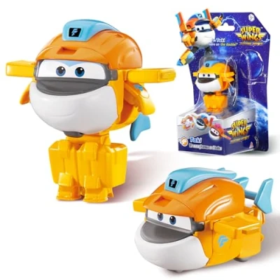 Imagen de Super Wings avión Transformer Supercharged Taki, Altura Aprox. 5,08 cm, 2 in 1 Figura de y Robot Juguete para niños niñas a Partir 3 años