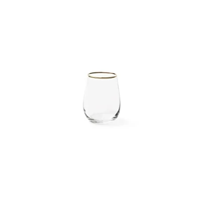 Imagen de Excelsa Gold Juego de 6 vasos agua, vidrio soplado, borde hilo dorado, 470 ml