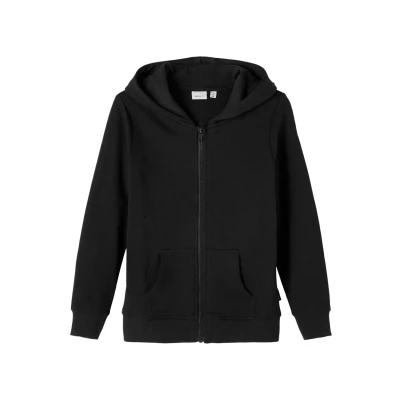 Imagen de Name it Nkmnesweat CARD HOOD Sudadera con cremallera para niños, Talla: 6a, Black