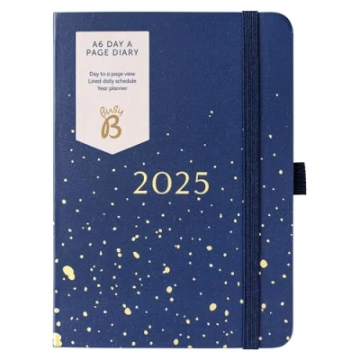 Imagen de Busy B Agenda diaria de enero a diciembre 2025 Spray Azul Marino planificador A6 compacto con páginas alineadas, notas y anual