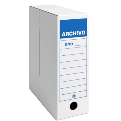 Imagen de Caja Archivo Plegable Tamaño Folio A4, Cartón Blanco, 2 Posiciones, Montaje Fácil, 36x25x10 cm, Archivador de Documentos Oficinas y Hogar (Pack 10 Uds.)
