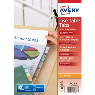 Imagen de Avery Funda divisora con 8 pestañas A4