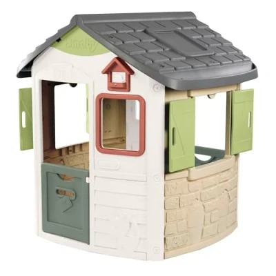 Imagen de Smoby Life Casa Jura Lodge de Juegos Infantil con 2 Puertas Bajas, Ventanas Contraventanas y Comedero para Pájaros Material Reciclado Resistente Rayos UV Más años (7600810504)