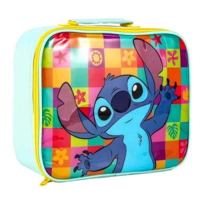 Imagen de Disney Stitch Lonchera rectangular aislada para niños y niñas, tamaño perfecto empacar aperitivos fríos o calientes la escuela viajes, sin BPA