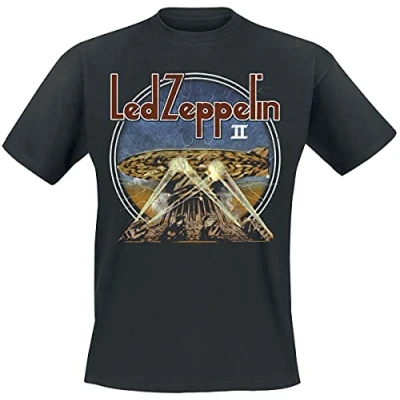 Imagen de Led Zeppelin LZII Searchlights Hombre Camiseta Negro L 100% algodón Regular